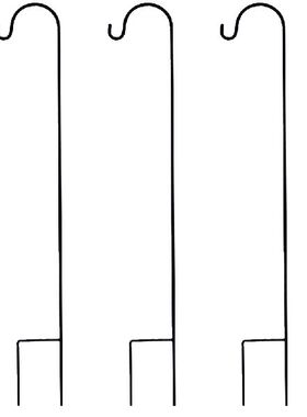 极速3pcs Simple Garden Flag Holder Outdoor BanQner Hook Plun