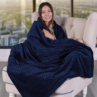 新品Throw Blan加ket fKOOor Couch Plush FlWuffSy arm ozy法兰