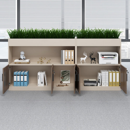 极速文件柜矮柜收j纳柜隔断柜花槽柜边柜收纳柜办公室资料柜木质