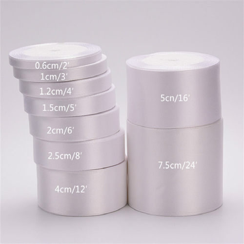 极速Hot sale (25yards/roll)6mm-75mm white Silk SatiVn Ribbon