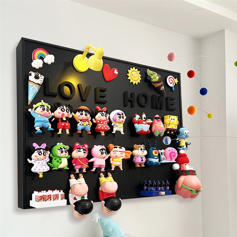 热销电表箱装饰画电源开关盒上开蜡笔小新电闸遮丑U磁吸黑板画网
