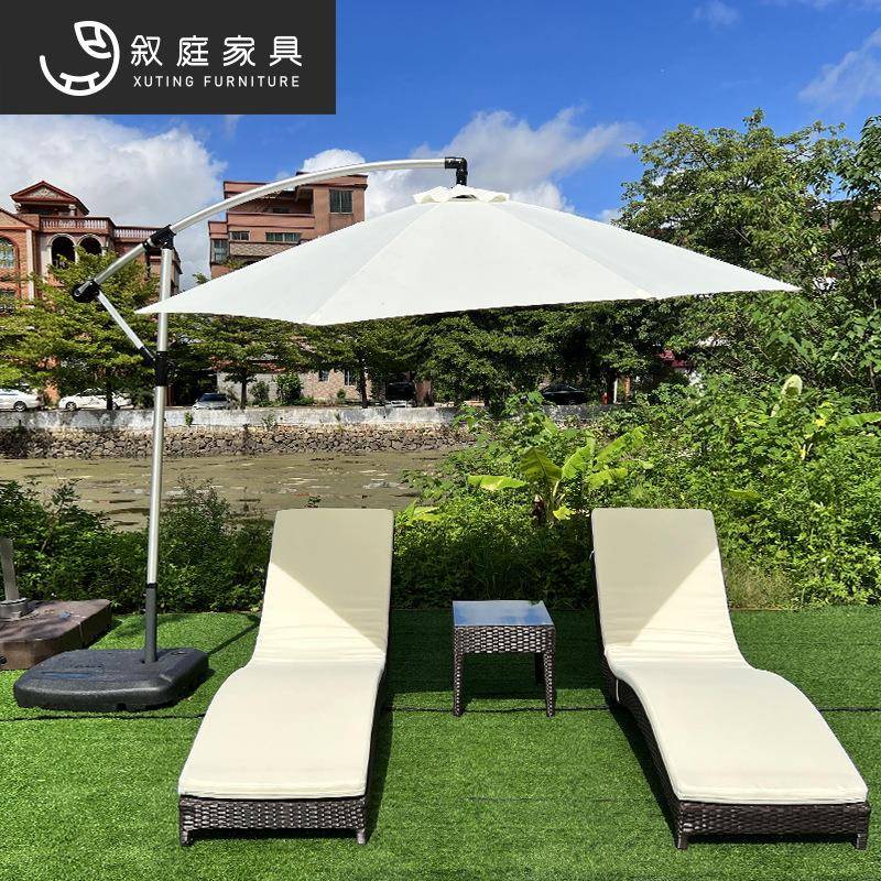 户外沙泳池海边休闲躺椅组合室约外别墅22-8-20-椅庭院景滩区简藤