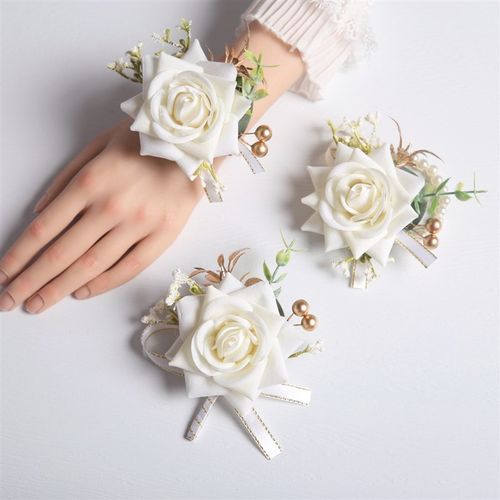 速发西用婚胸式品 开业嘉宾宴会派对胸花 新娘手腕花玫瑰礼花