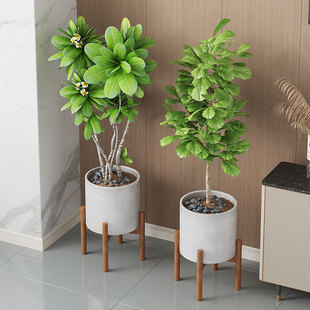 速发简易花架子客地台落厅式支架托架盆栽新托2024底款楠竹小型装