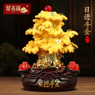 速发日聚斗金发财办摆件招财进宝盆客厅树公室收银台装 饰店铺开业