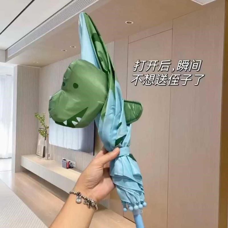 速发雨童立体恐龙雨长透明可爱宝宝男孩孩上学伞柄伞高颜值晴儿两