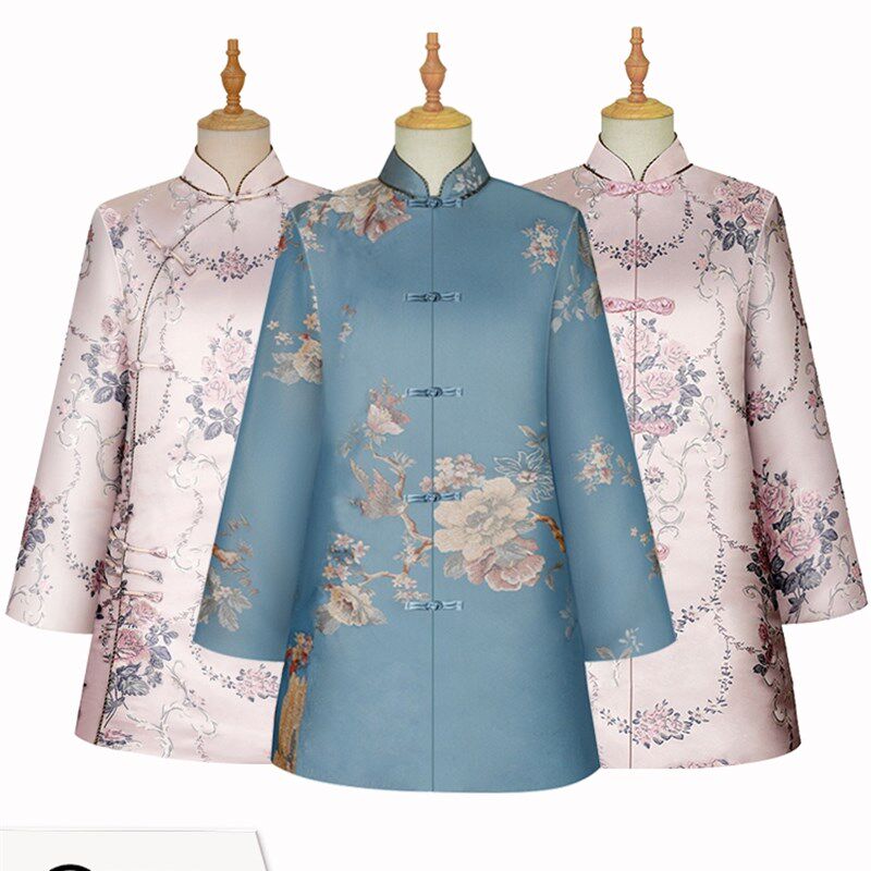 速发寿衣全套真丝寿服老人丧世去葬棉服对襟大寿送终老衣七件套