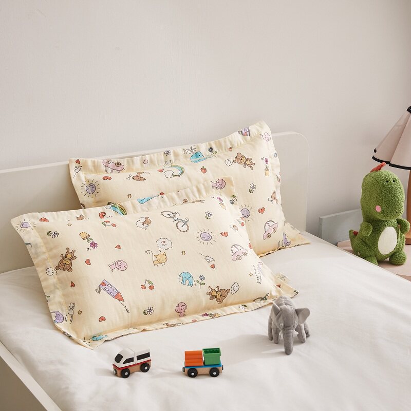速发A类纯棉儿童枕套单个一只装0x5孩小0宝宝4带x60可爱枕头套0枕