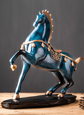 速发玄关摆件马到成功招老新中式家居装意品创饰办公室财板桌面工