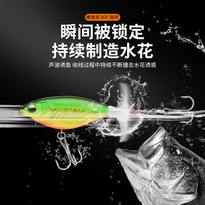 水面拖拉机路远投路亚假饵钓翘嘴黑鱼浮水铅笔螺旋桨淡水