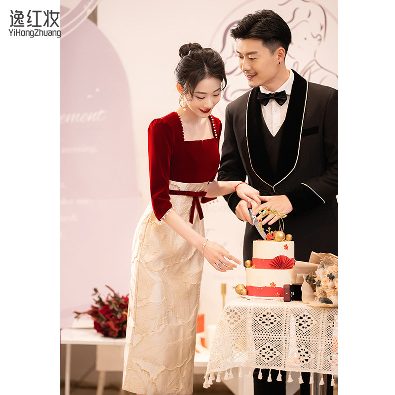 速发敬酒服新娘2024小穿订婚礼服轻奢新众气质结婚高级感平时可款