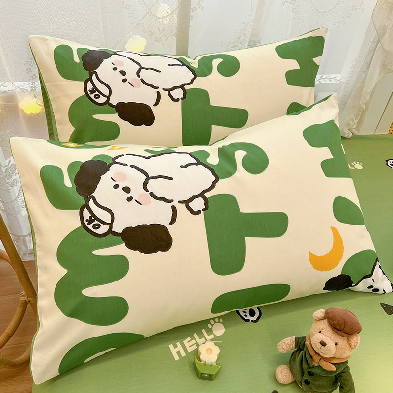 速发可爱枕套一对号4儿童单个枕头套48x7单cm大装全棉枕芯内胆套