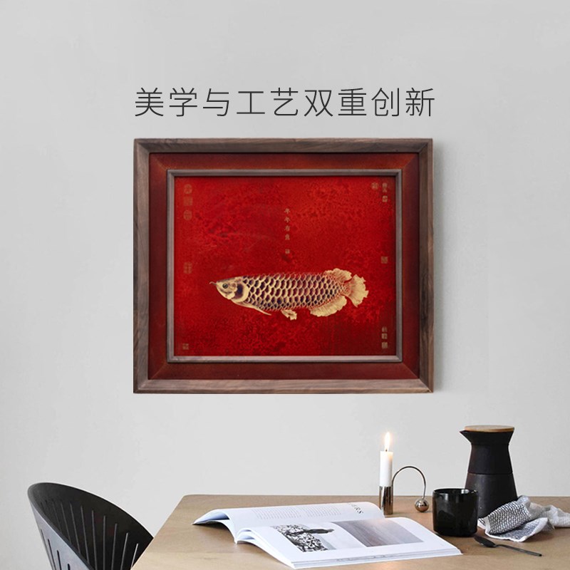 现货速发电表箱装饰画客厅配电箱遮挡箱墙画实木中式铜木工艺挂画