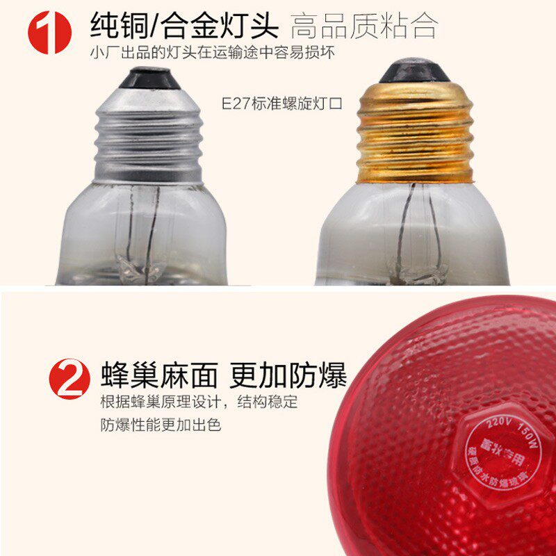 速发畜牧养 加热保温灯殖加厚仔猪保温灯泡热用保暖防水防爆发兽