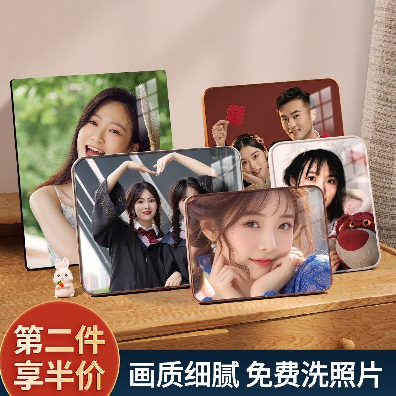 速发打家福相框摆台洗照片挂墙做成相洗冲片全印婚纱照印刷高级感