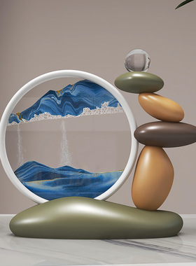 速发时来运摆流沙画转件公厅电视柜酒柜玄关轻奢高档高级装饰品办