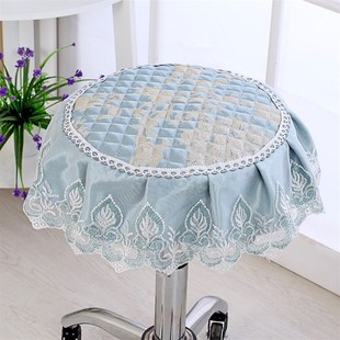 速发四季布欧艺式防子餐椅坐垫小圆形凳子垫长方形椅滑套圆凳座套