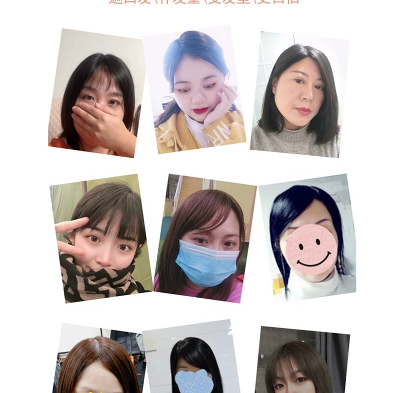 小面积全递针头顶补发片真人发丝遮白发轻薄遮瑕假发片