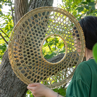 速发斗编表演青具竹笠帽竹帽舞蹈竹灯罩装饰竹道编织镂空竹制品