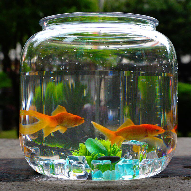 速发圆形创龟鱼缸客厅意型塑料亚克力家用水族箱透明超白缸乌小缸