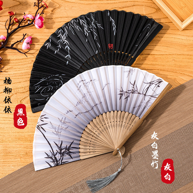 速发扇叠古风折扇中国风小巧便携随身用实耐结舞蹈儿童折子中式纸