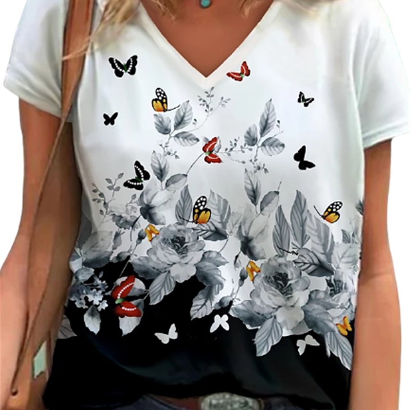 速发Wo FassioeT-Shirts Sumr Short e ve Casu ph Butte