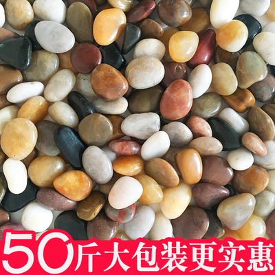 速发50斤大包铺鹅卵石庭院铺路装地大小石头台花园造景石花雨鹅软