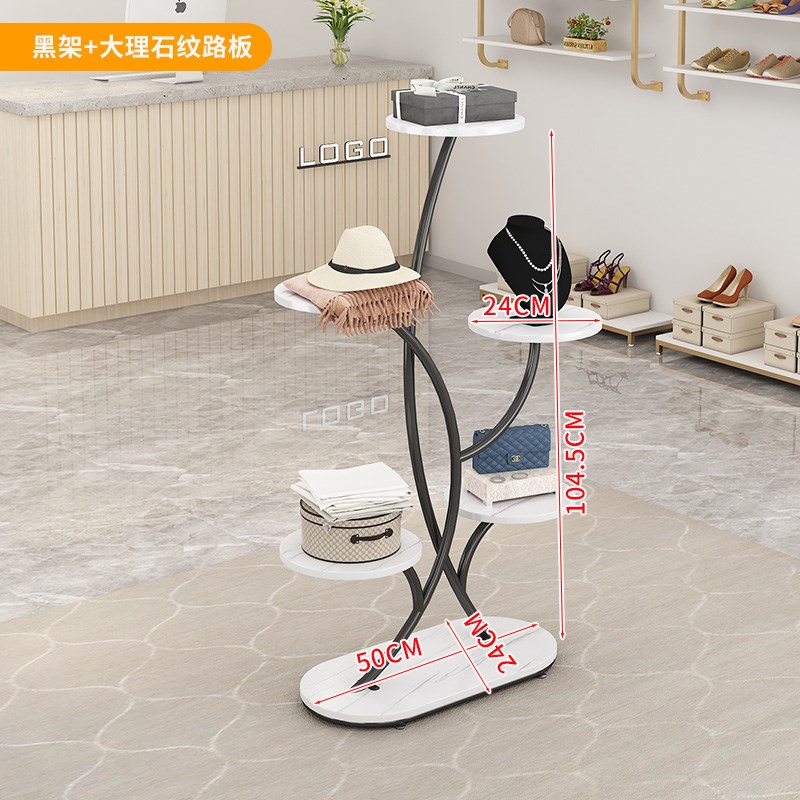 服装店展示架橱窗中间摆放落地式鞋店鞋架包包鞋帽高低展示台货架图片