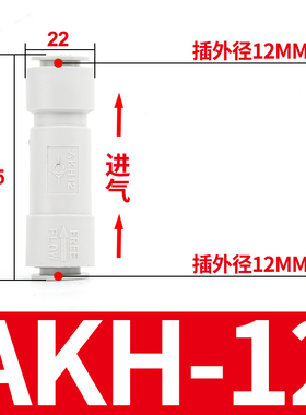 气管止回阀AKH气动单向阀CVPU-04/6/8/10/12MM快插接头PCVU逆止阀
