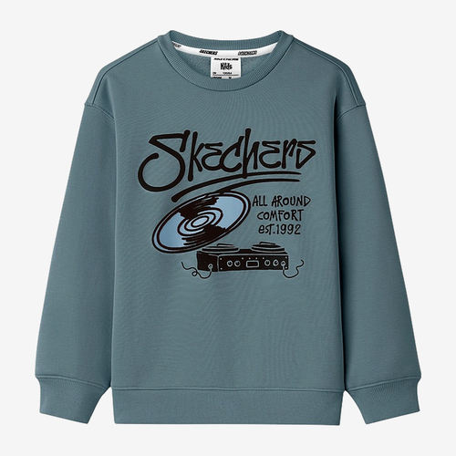 Skechers斯凯奇正品儿童款LASTREET保暖套头卫衣L425K107-00VB