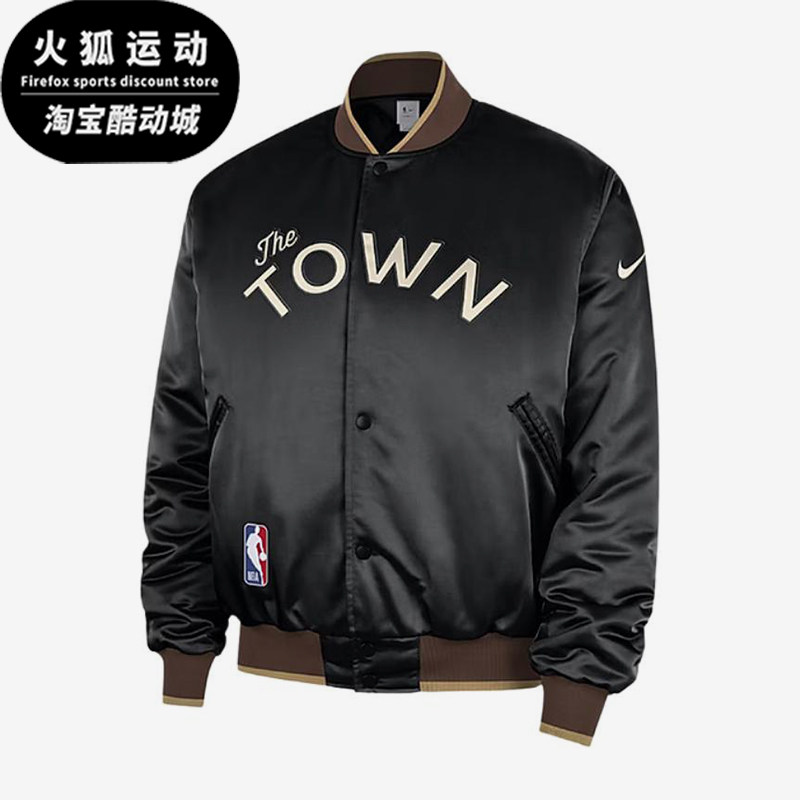 Nike/耐克正品NBA新款男黑棕色球类运动经典保暖棒球服HQ5764-010