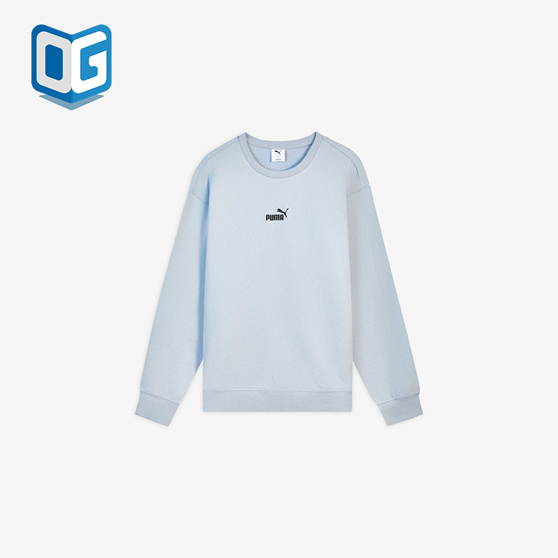 Puma彪马正品生活系列男子刺绣圆领落肩袖卫衣637925-76