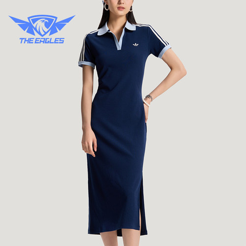 Adidas/阿迪达斯正品三叶草女士时尚日常经典修身连衣裙KY5698