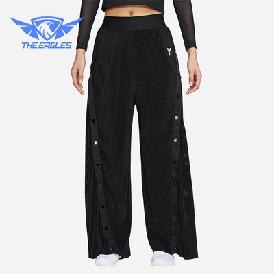Nike/耐克正品KOBE女士褶裥排扣拼接运动休闲长裤IB0017-010