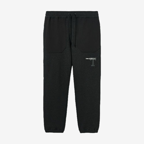New Balance新百伦正品男梭织运动字母收脚中腰休闲裤AMP25063-BK