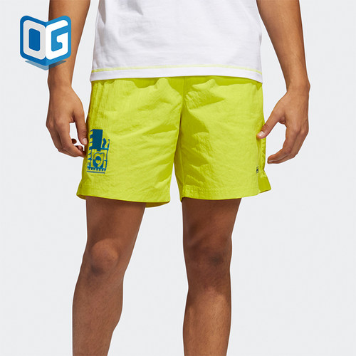Adidas/阿迪达斯正品三叶草新款男士印花透气休闲运动短裤GN3857
