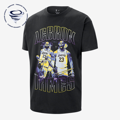 Nike/耐克正品JORDANLeBronNBAT恤新款男经典黑紫色T恤II7126-010