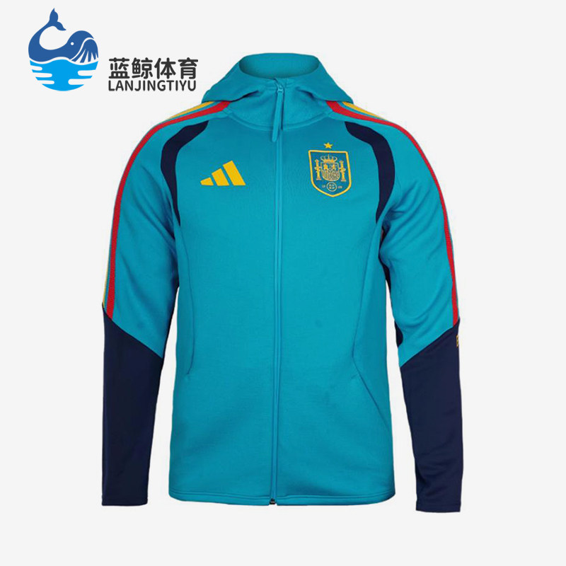 Adidas/阿迪达斯正品新款男蓝藏蓝色足球经典连帽夹克外套KS5202