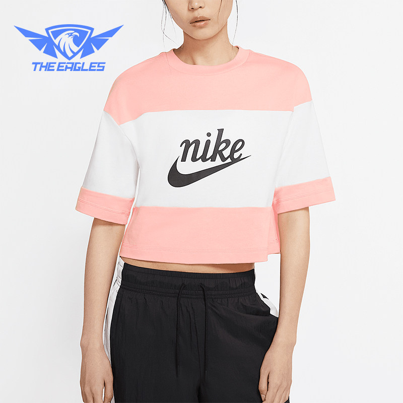 Nike/耐克正品夏季新款女士拼接短款透气运动短袖CK1302-101图片