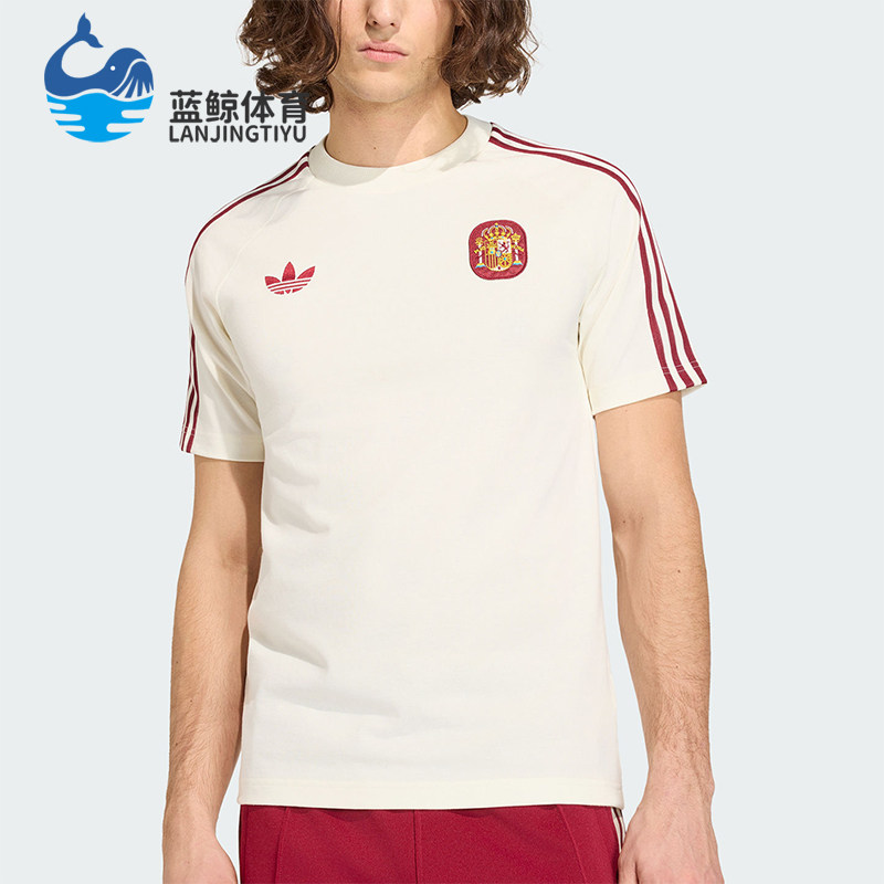 Adidas/阿迪达斯正品三叶草男士条纹修身针织圆领运动T恤JZ2256图片