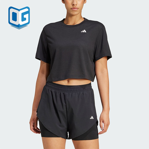 Adidas/阿迪达斯正品夏季女士短款经典运动健身经典短袖T恤JC9555