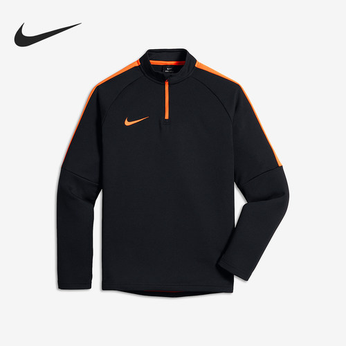 Nike/耐克正品秋季新款大童跑步拼接运动半拉链T恤839358-015