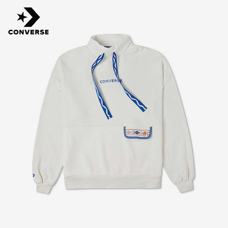 Converse匡威正品新款女子刺绣民族风高领抽绳加绒卫衣10025059,运动服/休闲服装,运动卫衣/套头衫,淘宝优惠券,粉丝福利购,淘宝优惠卷