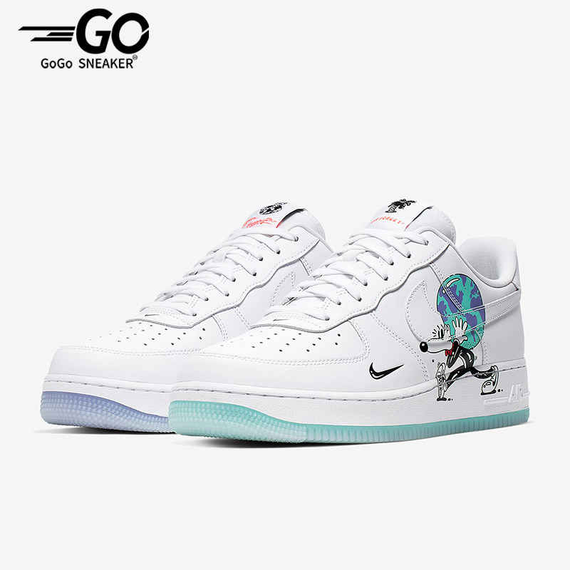 Nike/耐克正品AirForce1新款男女白绿色经典休闲板鞋CI5545-100