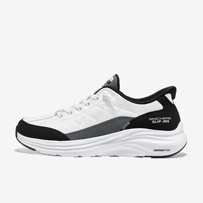 Skechers斯凯奇正品Contour Foam女款一脚蹬低帮跑步鞋150404-WBK