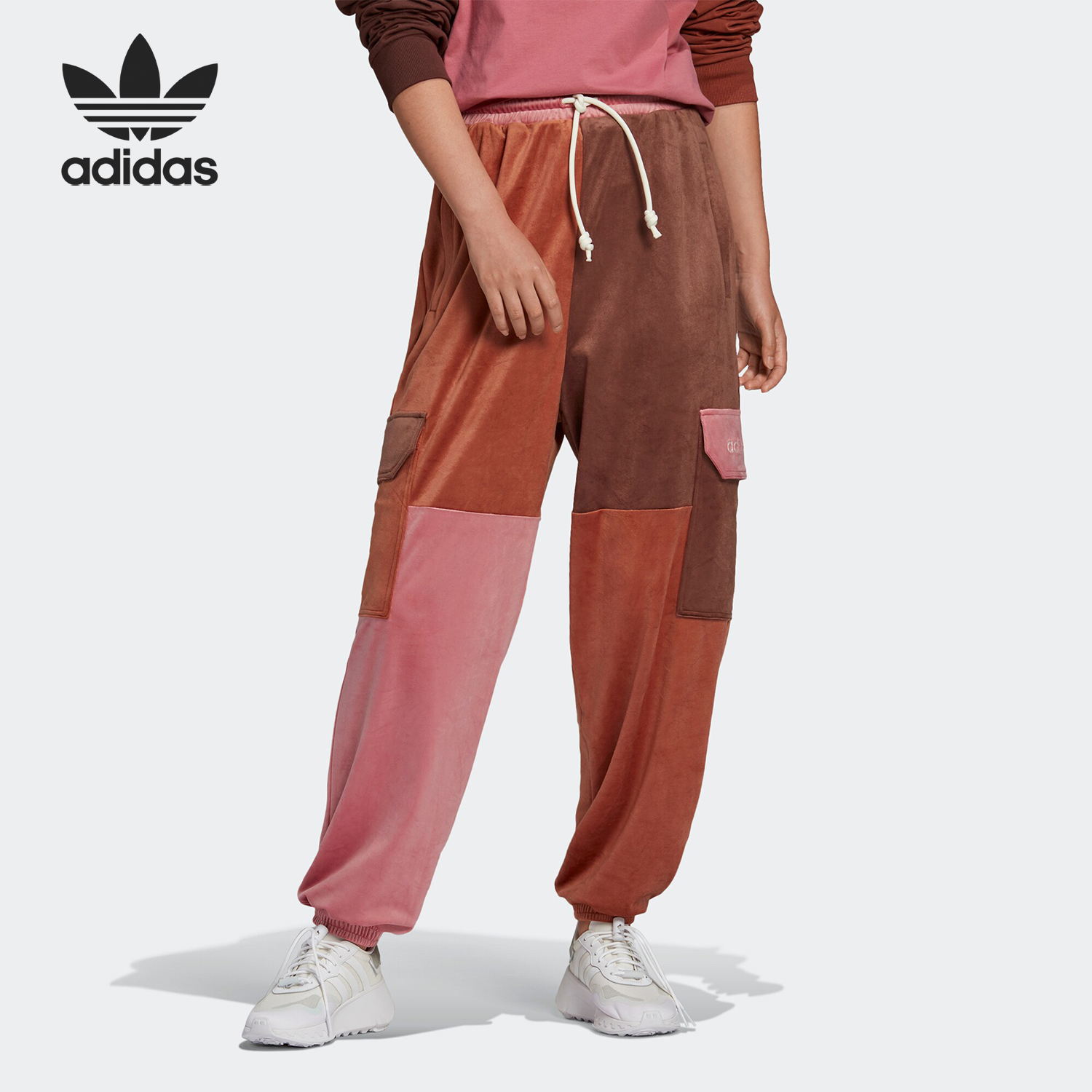 Adidas/阿迪达斯正品Adidas三叶草 JOGGERS 女运动拼接长裤H33352