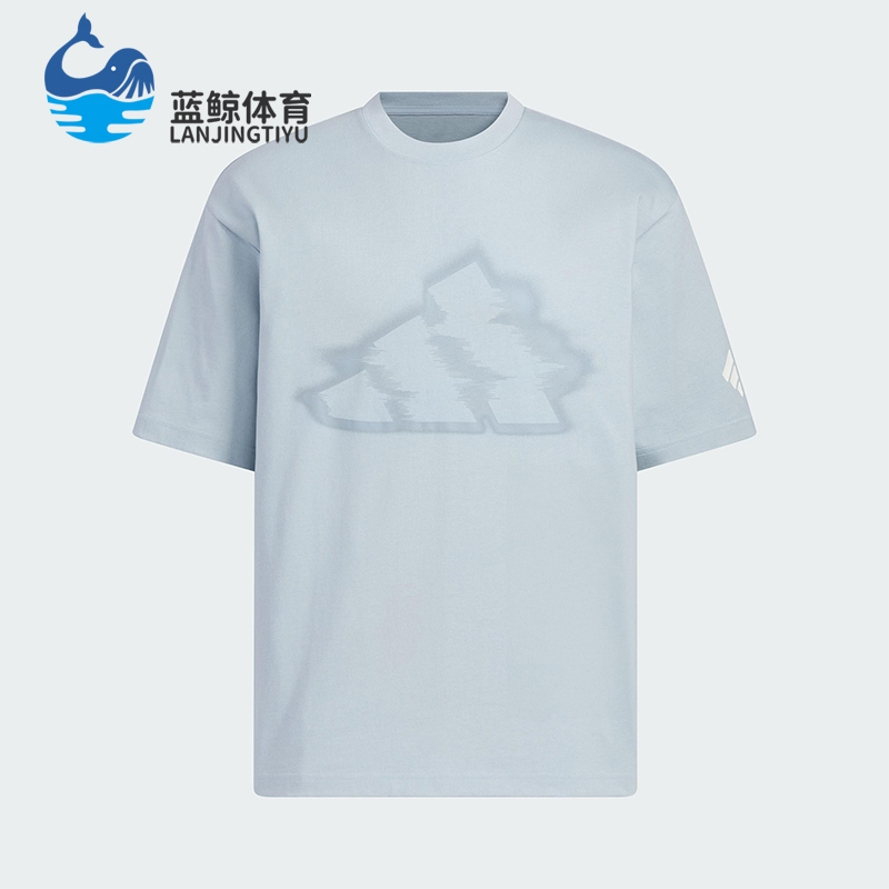 Adidas/阿迪达斯正品2025男士logo印花经典圆领宽松短袖KC3745
