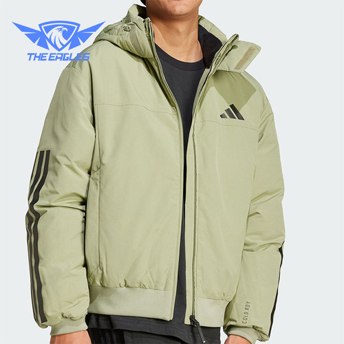 阿迪达斯男士保暖鸭绒面包羽绒服