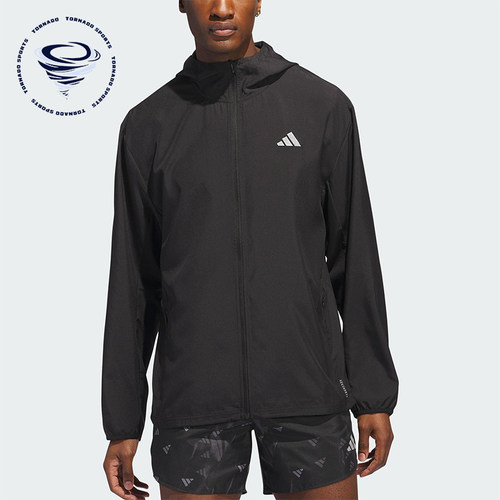 Adidas/阿迪达斯正品2025男士拉链反光运动跑步连帽外套IL7230