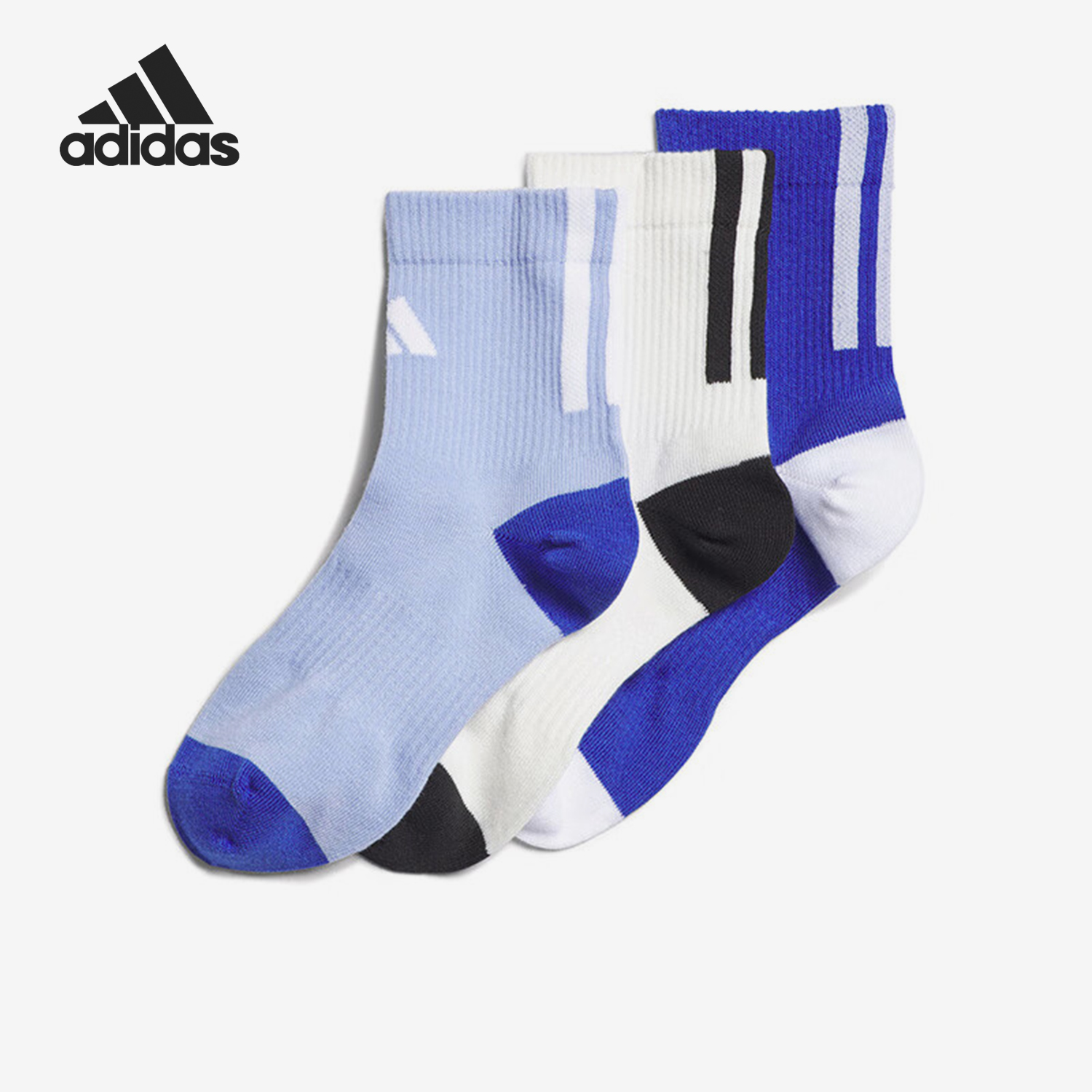 Adidas/阿迪达斯正品新款儿童时尚透气运动袜三双装JN9658
